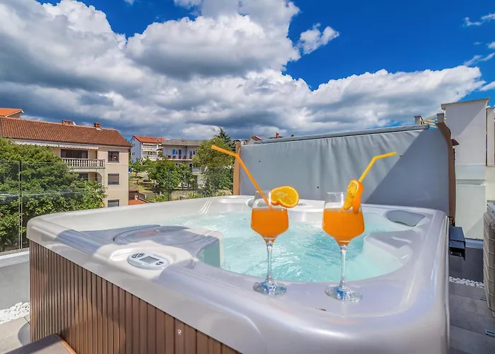 Modern With Heated Pool, Hot Tub And Sauna Villa Malinska